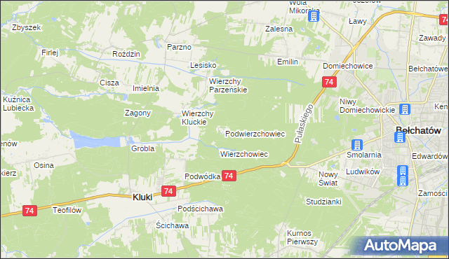 mapa Podwierzchowiec, Podwierzchowiec na mapie Targeo