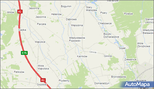 mapa Popów Głowieński, Popów Głowieński na mapie Targeo