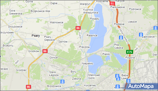 mapa Preczów, Preczów na mapie Targeo