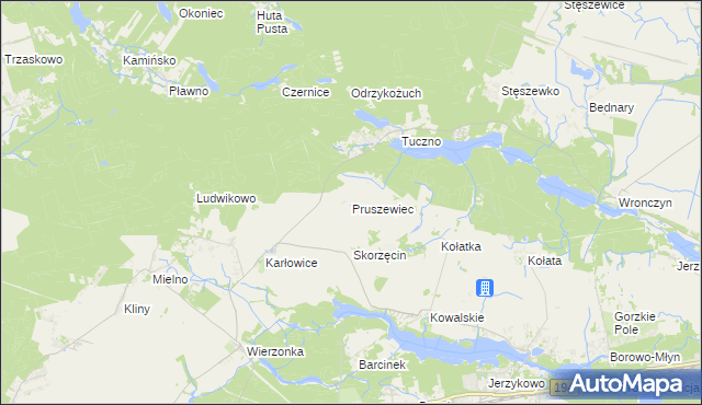 mapa Pruszewiec, Pruszewiec na mapie Targeo