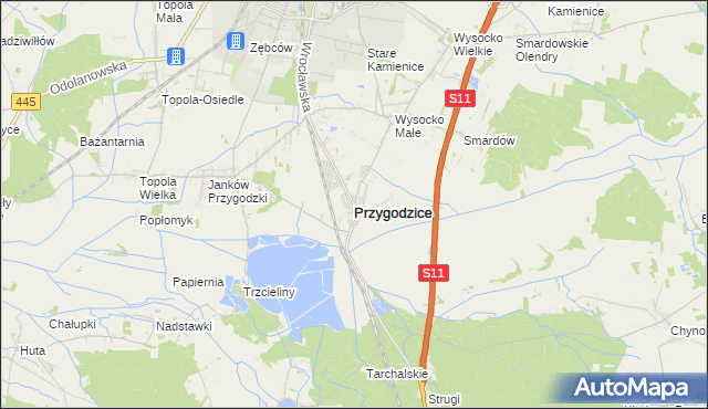 mapa Przygodzice, Przygodzice na mapie Targeo