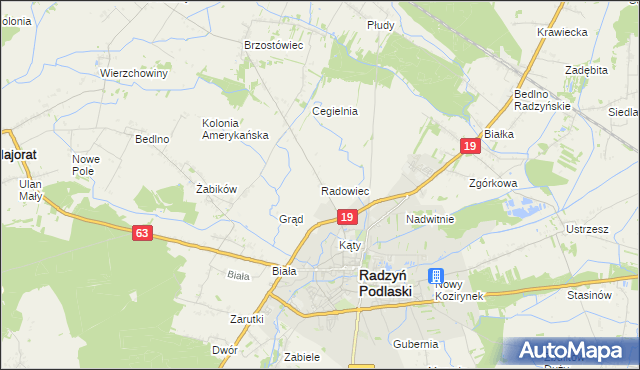 mapa Radowiec, Radowiec na mapie Targeo