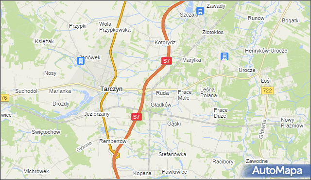mapa Ruda gmina Tarczyn, Ruda gmina Tarczyn na mapie Targeo