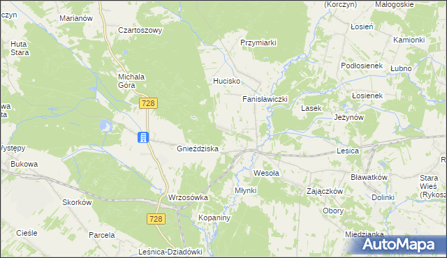 mapa Ruda Zajączkowska, Ruda Zajączkowska na mapie Targeo