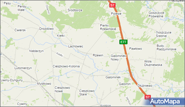 mapa Rzewin, Rzewin na mapie Targeo