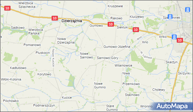 mapa Sarnowo-Góry, Sarnowo-Góry na mapie Targeo