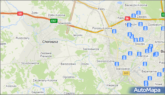 mapa Sienkiewicze, Sienkiewicze na mapie Targeo