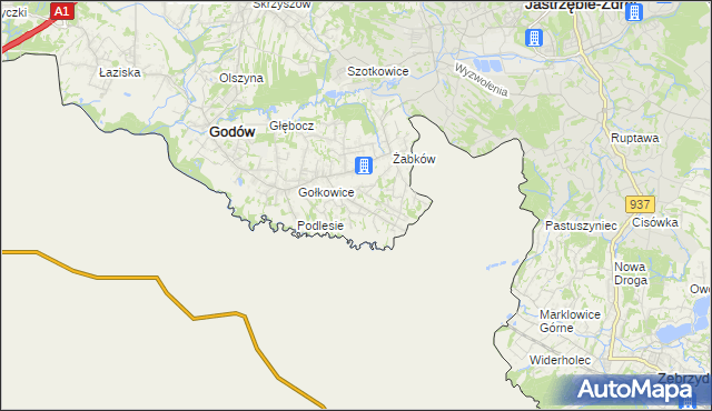 mapa Skrbeńsko, Skrbeńsko na mapie Targeo