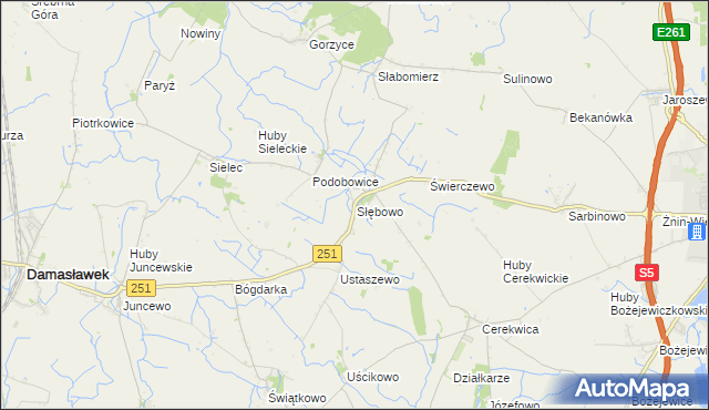 mapa Słębowo, Słębowo na mapie Targeo
