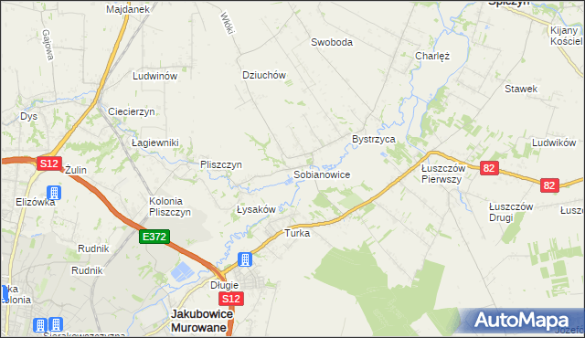 mapa Sobianowice, Sobianowice na mapie Targeo