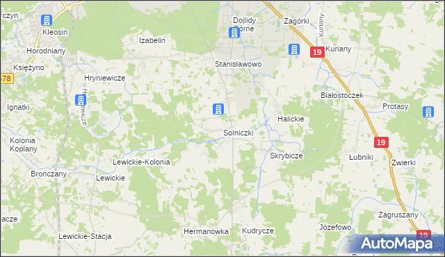 mapa Solniczki, Solniczki na mapie Targeo
