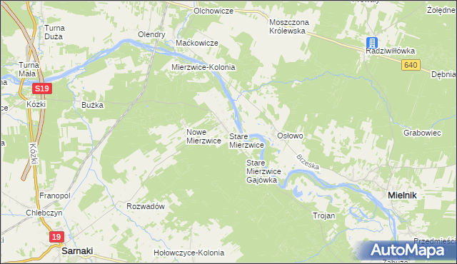 mapa Stare Mierzwice, Stare Mierzwice na mapie Targeo