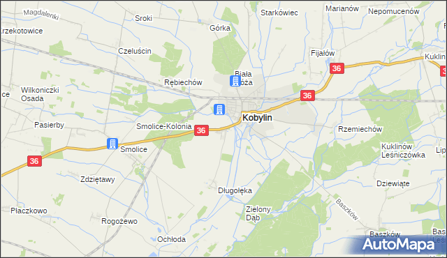 mapa Stary Kobylin, Stary Kobylin na mapie Targeo