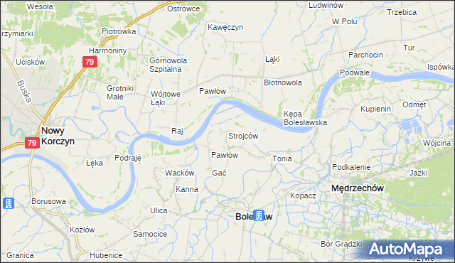 mapa Strojców, Strojców na mapie Targeo