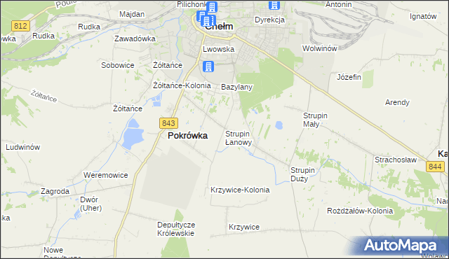 mapa Strupin Łanowy, Strupin Łanowy na mapie Targeo
