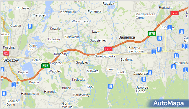 mapa Świętoszówka, Świętoszówka na mapie Targeo