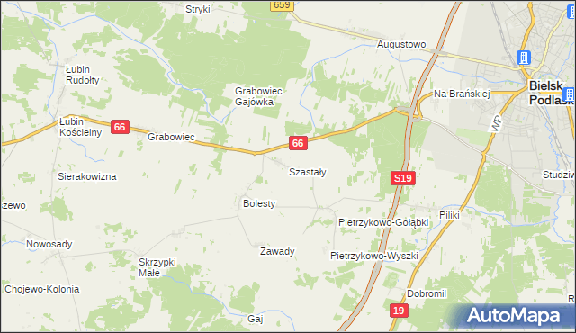 mapa Szastały, Szastały na mapie Targeo