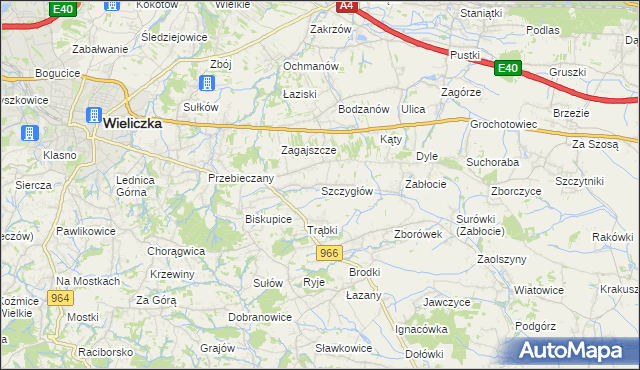 mapa Szczygłów, Szczygłów na mapie Targeo