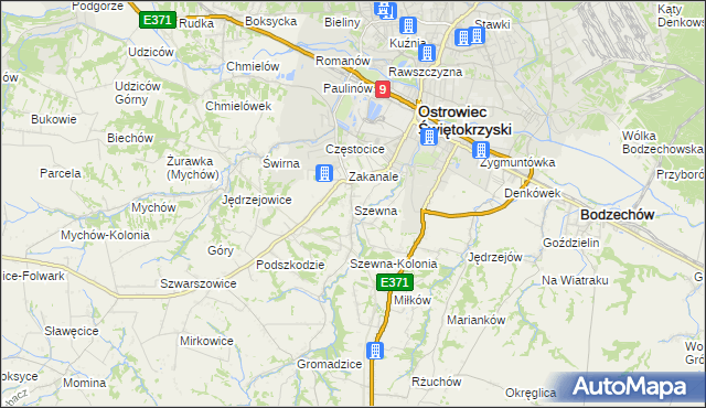 mapa Szewna, Szewna na mapie Targeo