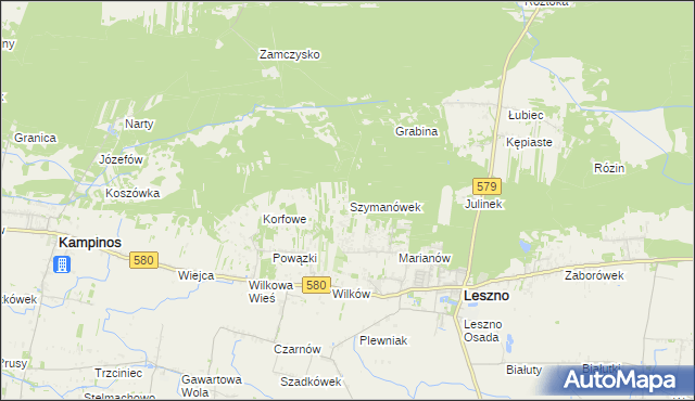 mapa Szymanówek, Szymanówek na mapie Targeo