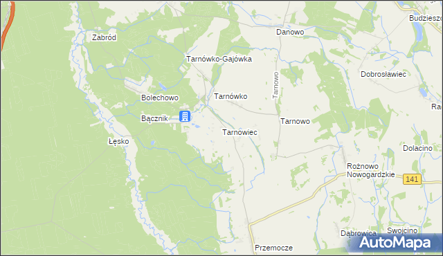 mapa Tarnowiec gmina Goleniów, Tarnowiec gmina Goleniów na mapie Targeo