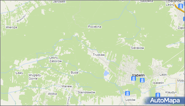 mapa Truskaw, Truskaw na mapie Targeo