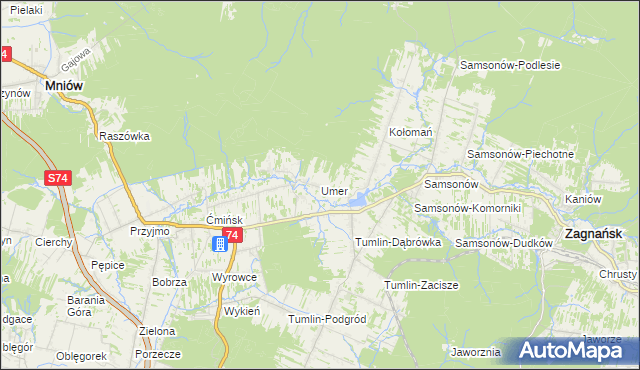 mapa Umer, Umer na mapie Targeo