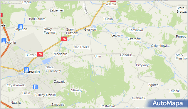 mapa Unin gmina Górzno, Unin gmina Górzno na mapie Targeo