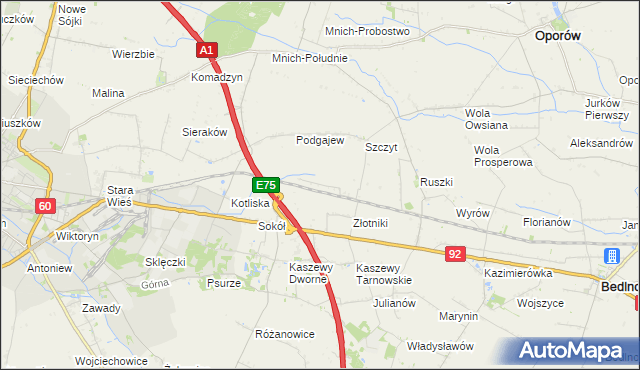 mapa Uroczysko Leśne, Uroczysko Leśne na mapie Targeo