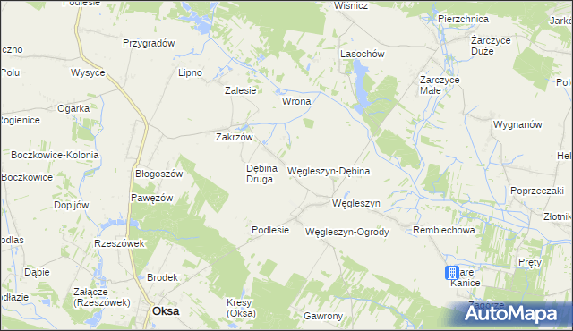 mapa Węgleszyn-Dębina, Węgleszyn-Dębina na mapie Targeo