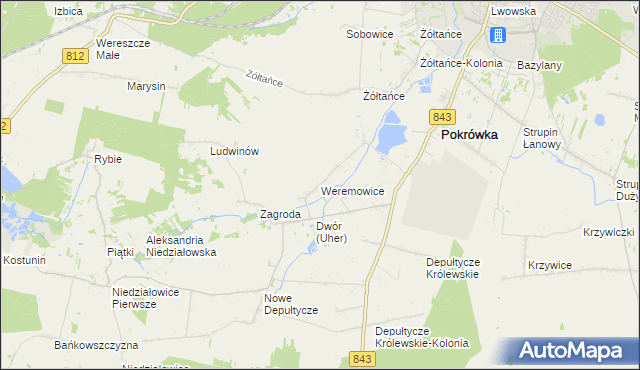 mapa Weremowice, Weremowice na mapie Targeo