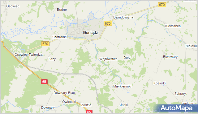 mapa Wojtówstwo, Wojtówstwo na mapie Targeo