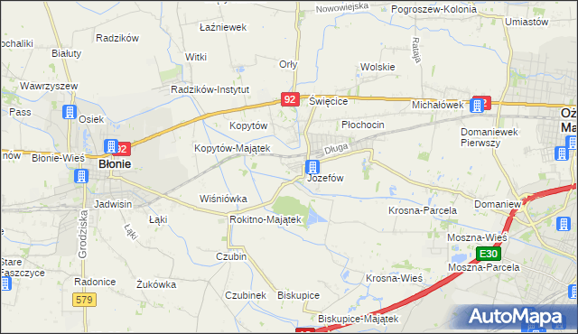 mapa Wolica gmina Ożarów Mazowiecki, Wolica gmina Ożarów Mazowiecki na mapie Targeo