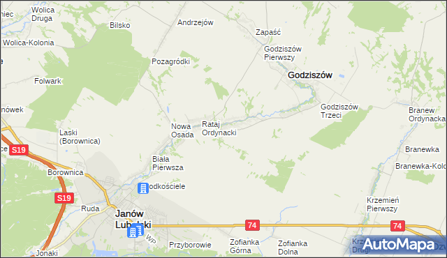 mapa Wólka Ratajska, Wólka Ratajska na mapie Targeo