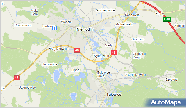 mapa Wydrowice gmina Niemodlin, Wydrowice gmina Niemodlin na mapie Targeo