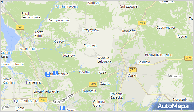 mapa Wysoka Lelowska, Wysoka Lelowska na mapie Targeo
