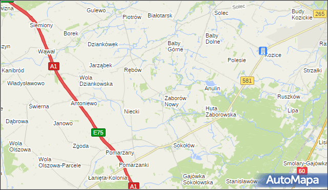 mapa Zaborów Nowy, Zaborów Nowy na mapie Targeo