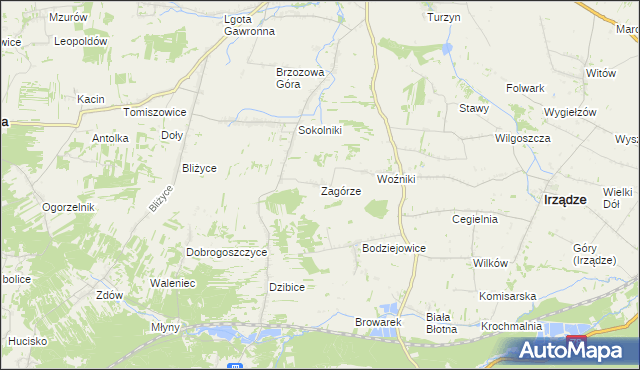 mapa Zagórze gmina Niegowa, Zagórze gmina Niegowa na mapie Targeo