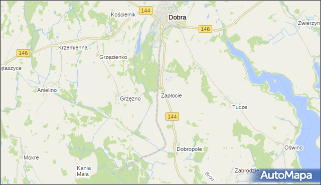 mapa Zapłocie gmina Dobra, Zapłocie gmina Dobra na mapie Targeo