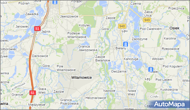 mapa Zasole Bielańskie, Zasole Bielańskie na mapie Targeo