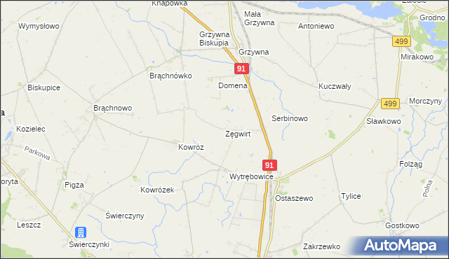 mapa Zęgwirt, Zęgwirt na mapie Targeo