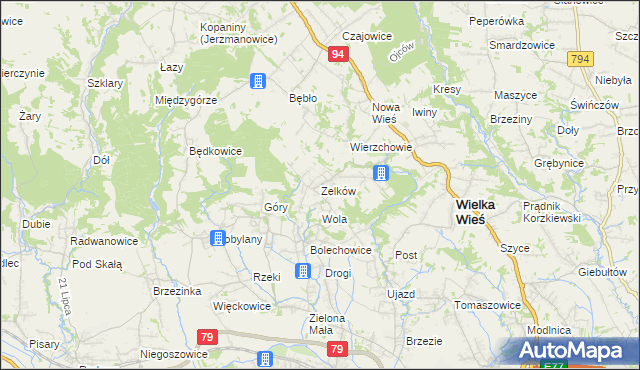 mapa Zelków, Zelków na mapie Targeo
