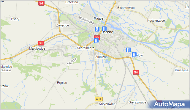 mapa Żłobizna, Żłobizna na mapie Targeo