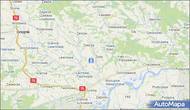 mapa Złota gmina Czchów, Złota gmina Czchów na mapie Targeo