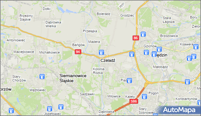 mapa Czeladź, Czeladź na mapie Targeo
