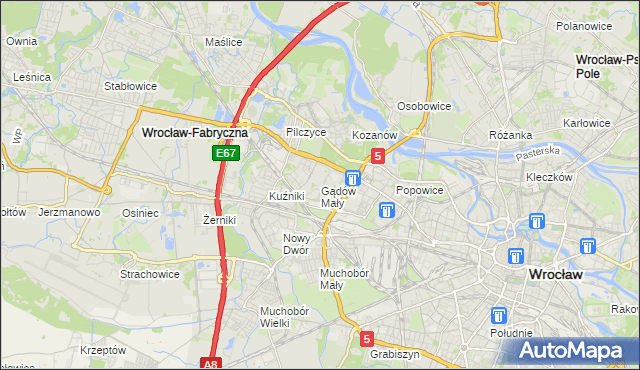 mapa Gądów Mały, Gądów Mały na mapie Targeo