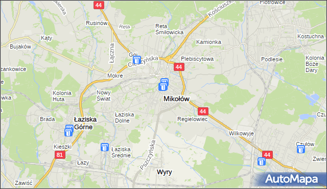 mapa Mikołów, Mikołów na mapie Targeo