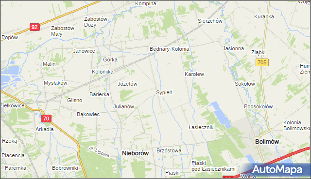 mapa Sypień, Sypień na mapie Targeo
