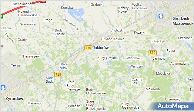 mapa Budy-Grzybek, Budy-Grzybek na mapie Targeo
