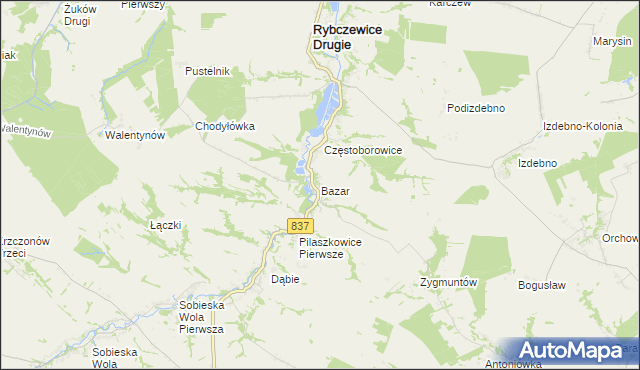 mapa Bazar gmina Rybczewice, Bazar gmina Rybczewice na mapie Targeo